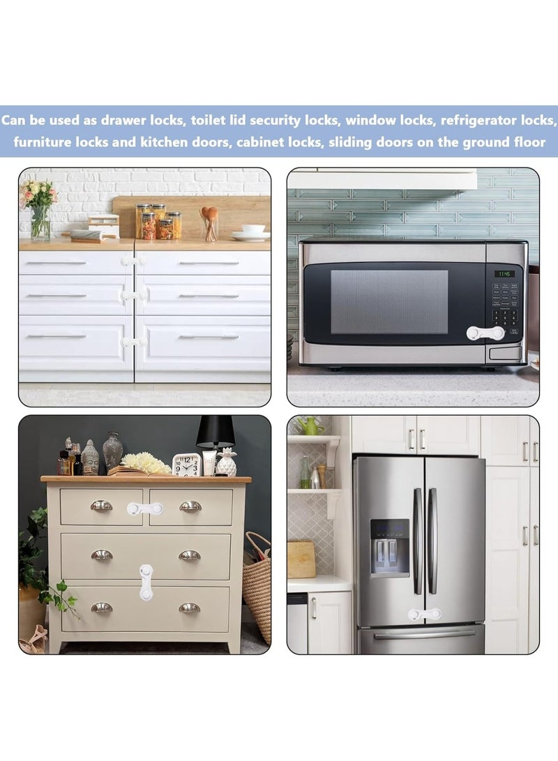 6 قطع من أقفال الأمان المنزلية للأطفال الصغار والرضع - أقفال بلاستيكية مقواة مقاومة للأطفال للخزائن والأدراج والثلاجات وأفران الميكروويف، تحمي الأصابع والأشياء الحادة ومنظفات المنزل - Image 5